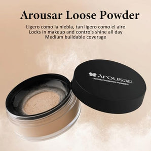 Arousar Loose Setting Powder, Matte and Lightweight Oil Control Face Powder, Shine-Free Matte Finishing Powder, Long Lasting for Setting or Foundation