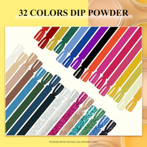 Arousar Dip Powder Nail Set Starter, 32Colors Rainbow Dipping Powder System Liquid Set, Nail Tools for French Nail Art Manicure Salon DIY at Home
