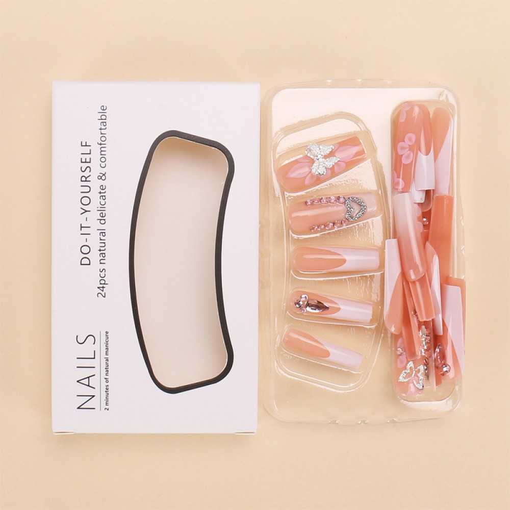 Love Petals Long Press On Nails 24PCS