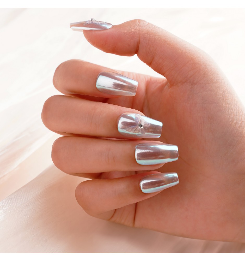 Silver Wing Fantasy Press On Nails 10PCS