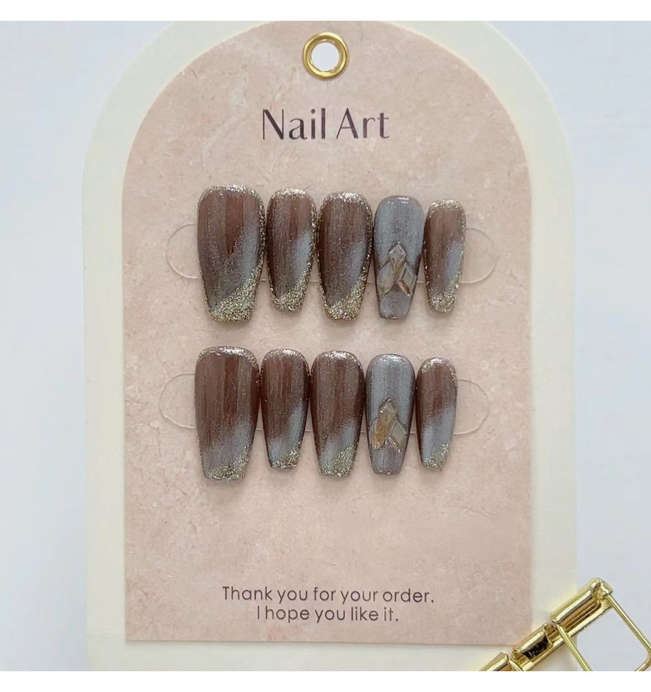 Caramel Chestnut Press On Nails 10pcs