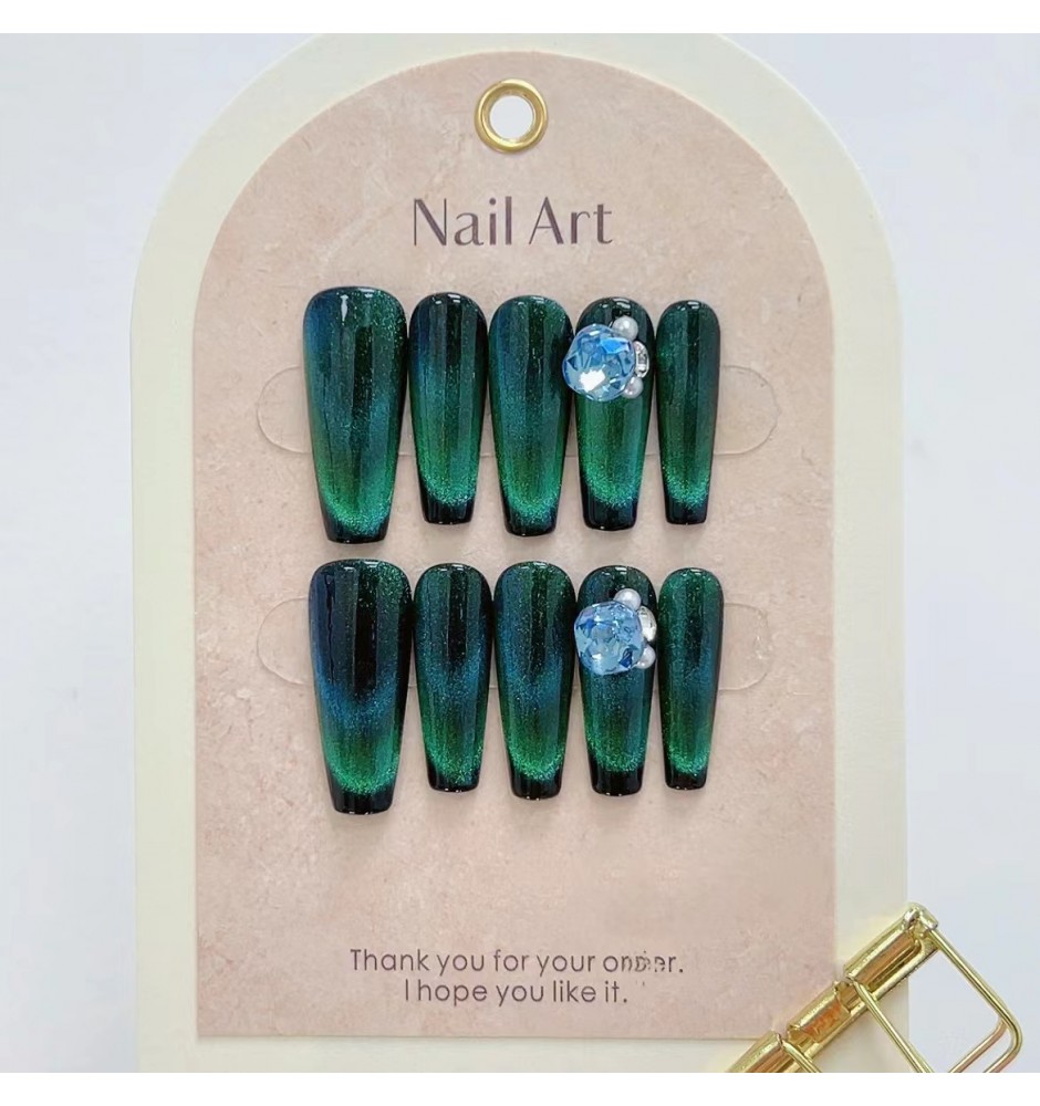 Aurora Borealis Press On Nails 10pcs
