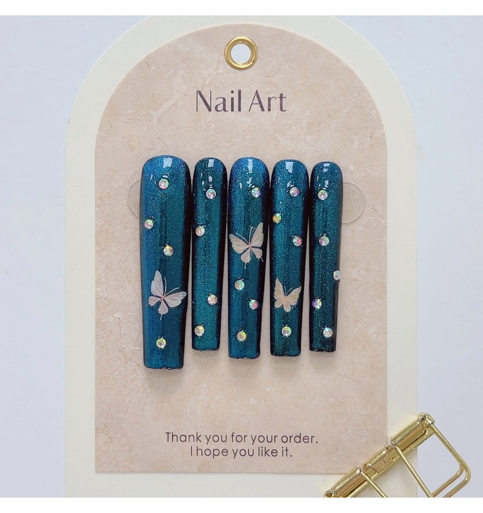 Blue Fairytale Press On Nails 10pcs