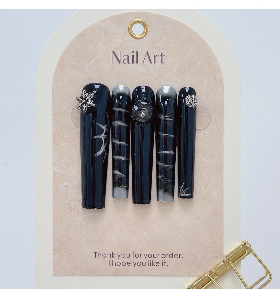 Mystic Star Eclipse with Aura Press On Nails 10pcs