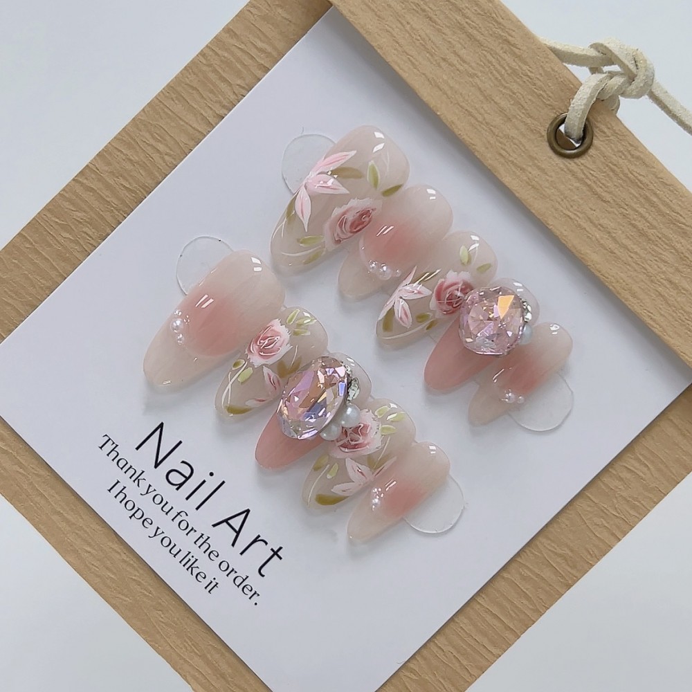 Rose Whisper Press On Nails 10PCS