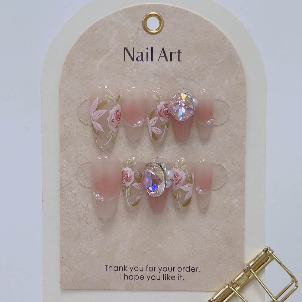 Rose Whisper Press On Nails 10PCS