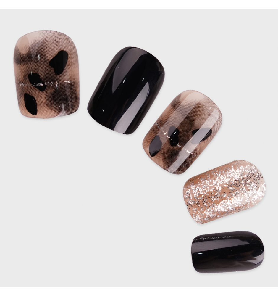 Manicure wear nail mid-length ice transparent Camellia fake nail patch pure desire wind Aurora Diamond hot nail piece wholesale-R705 cosmic nebula_Wear kit