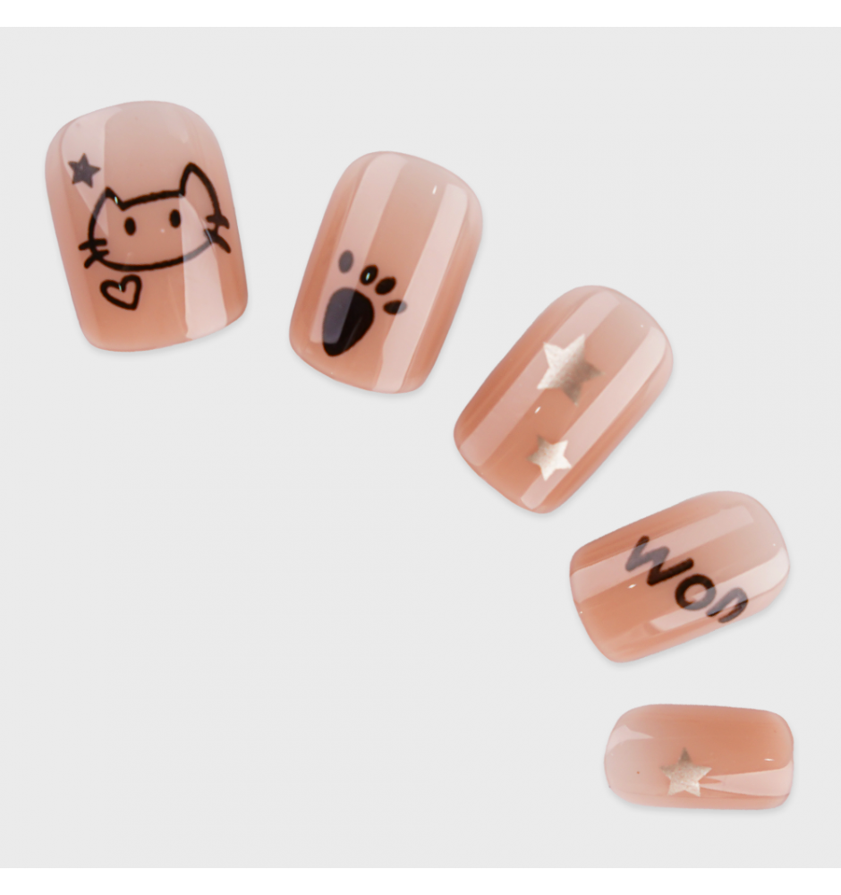 Manicure wear nail mid-length ice transparent Camellia fake nail patch pure desire wind Aurora Diamond hot nail piece wholesale-R780 human healing_Wear kit