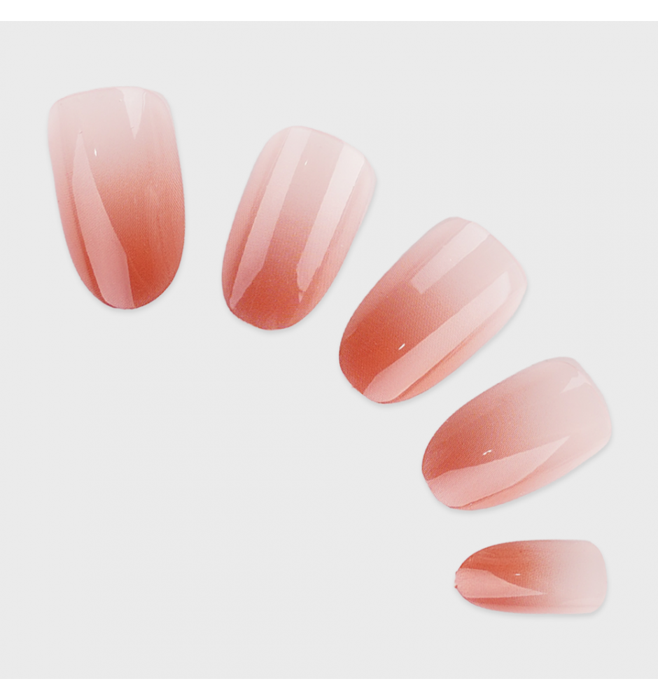 Manicure wear nail mid-length ice transparent Camellia fake nail patch pure desire wind Aurora Diamond hot nail piece wholesale-R828 jade beads_Glue type